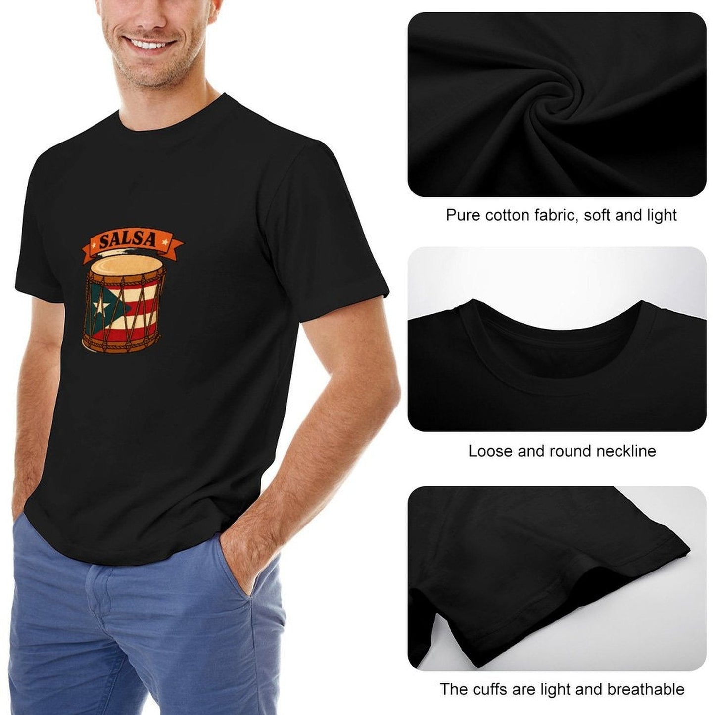 ,Men's Cotton Short - sleeved T-shirt, Breathable Loose - fitting Casual Summer Top, Suitable for Outdoor Activities and Daily Comfortable Wear,Men's T-shirt100%cottonz9ogx809gs1p - TrendyLookz