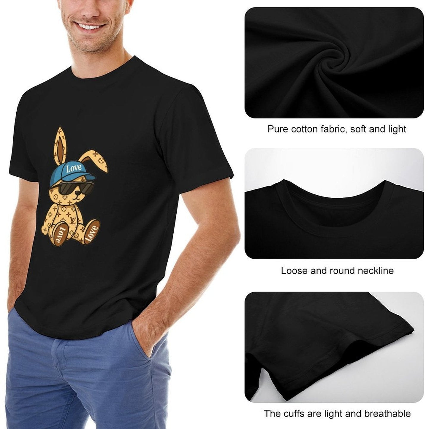 ,Men's Cotton Short - sleeved T-shirt, Breathable Loose - fitting Casual Summer Top, Suitable for Outdoor Activities and Daily Comfortable Wear,Men's T-shirt100%cottonz9ogph4c64eg - TrendyLookz