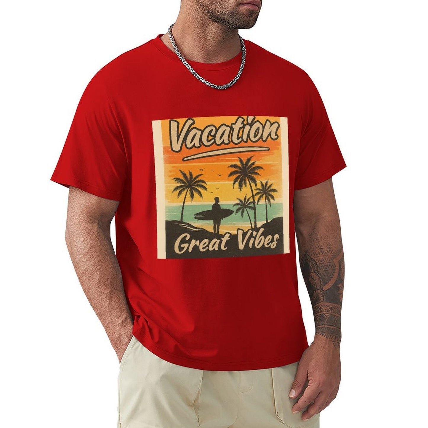 Men's Cotton Short - sleeved T-shirt, Breathable Loose - fitting Casual Summer Top, Suitable for Outdoor Activities and Daily Comfortable Wear,Men's T-shirt100%cottonzxv2ow1q046p - TrendyLookz