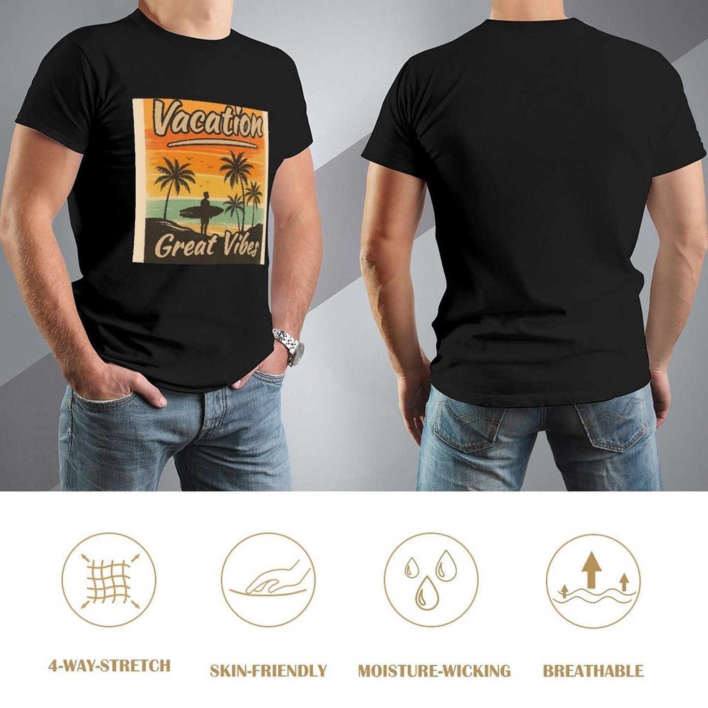 Men's Cotton Short - sleeved T-shirt, Breathable Loose - fitting Casual Summer Top, Suitable for Outdoor Activities and Daily Comfortable Wear,Men's T-shirt100%cottonzxv2ow1q046p - TrendyLookz
