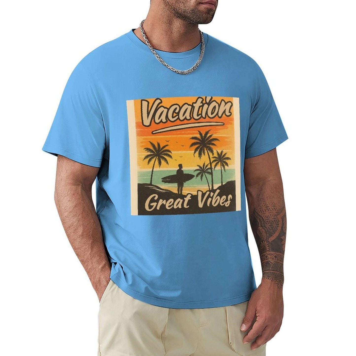 Men's Cotton Short - sleeved T-shirt, Breathable Loose - fitting Casual Summer Top, Suitable for Outdoor Activities and Daily Comfortable Wear,Men's T-shirt100%cottonzxv2ow1q046p - TrendyLookz