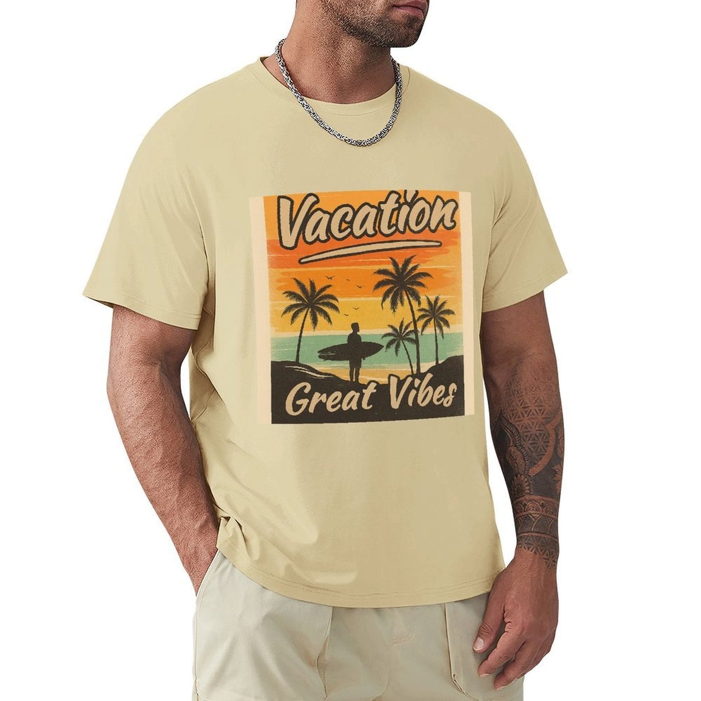 Men's Cotton Short - sleeved T-shirt, Breathable Loose - fitting Casual Summer Top, Suitable for Outdoor Activities and Daily Comfortable Wear,Men's T-shirt100%cottonzxv2ow1q046p - TrendyLookz