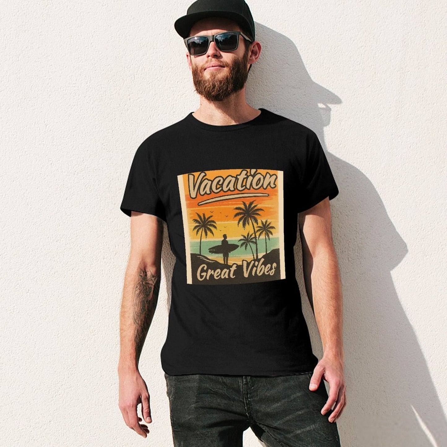 Men's Cotton Short - sleeved T-shirt, Breathable Loose - fitting Casual Summer Top, Suitable for Outdoor Activities and Daily Comfortable Wear,Men's T-shirt100%cottonzxv2ow1q046p - TrendyLookz