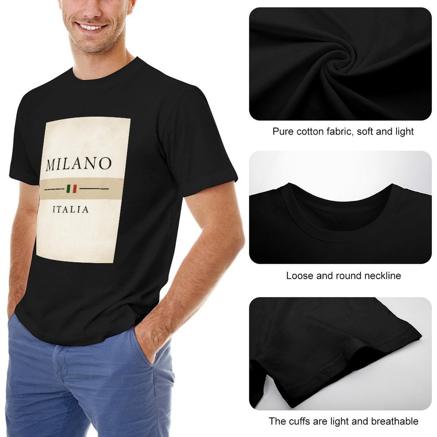 Men's Cotton Short - sleeved T-shirt, Breathable Loose - fitting Casual Summer Top, Suitable for Outdoor Activities and Daily Comfortable Wear,Men's T-shirt100%cottonzxvsy3ep8fdr - TrendyLookz