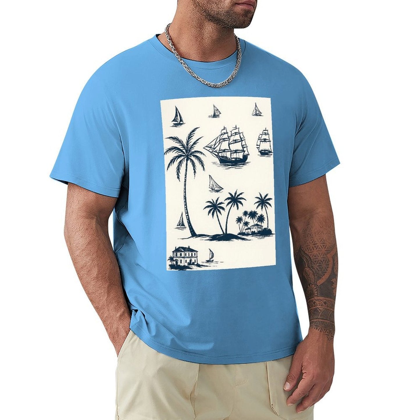 Men's Cotton Short - sleeved T-shirt, Breathable Loose - fitting Casual Summer Top, Suitable for Outdoor Activities and Daily Comfortable Wear,Men's T-shirt100%cottonzxvsyknlrcgr - TrendyLookz
