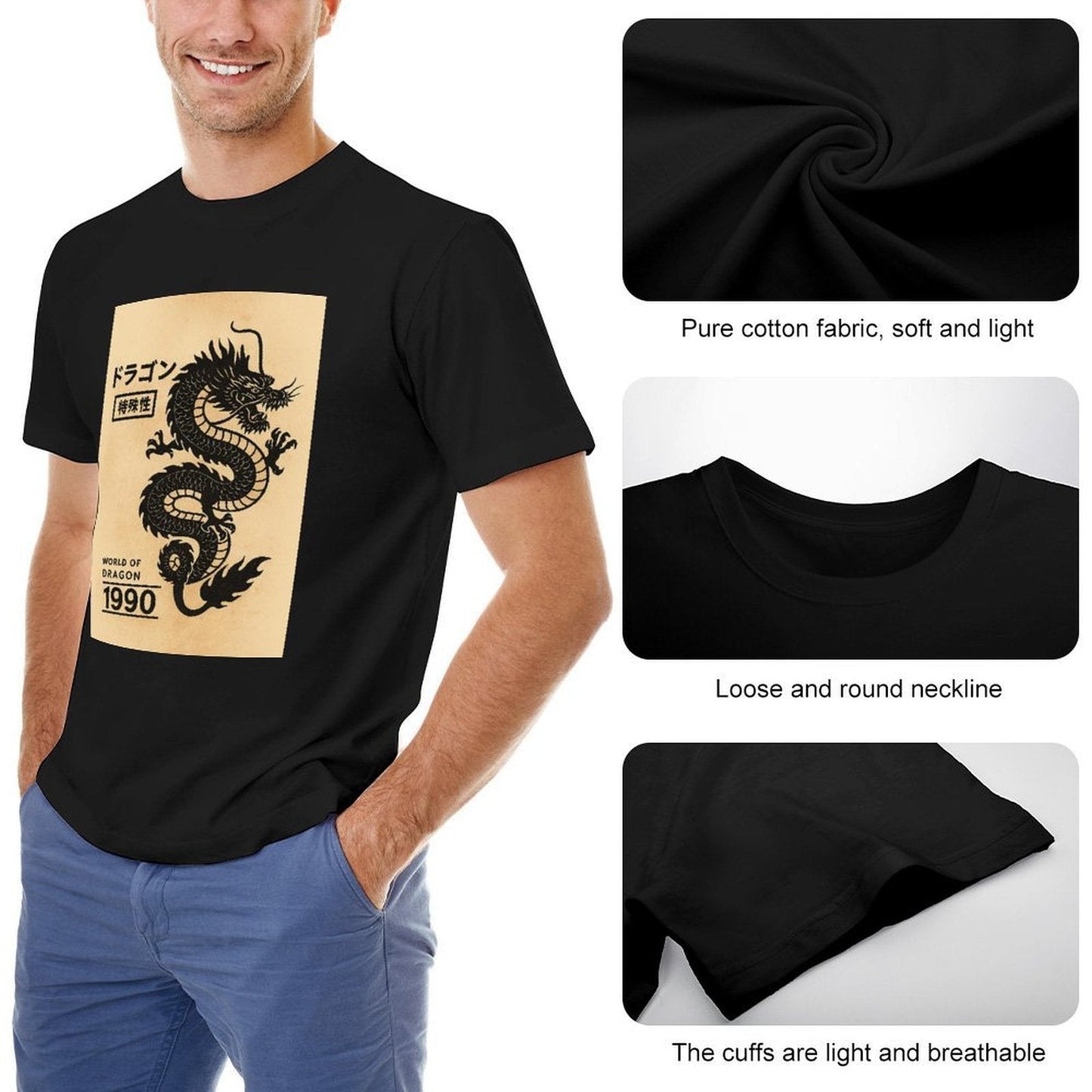 Men's Cotton Short - sleeved T-shirt, Breathable Loose - fitting Casual Summer Top, Suitable for Outdoor Activities and Daily Comfortable Wear,Men's T-shirt100%cottonzxvsy33pvcdq - TrendyLookz