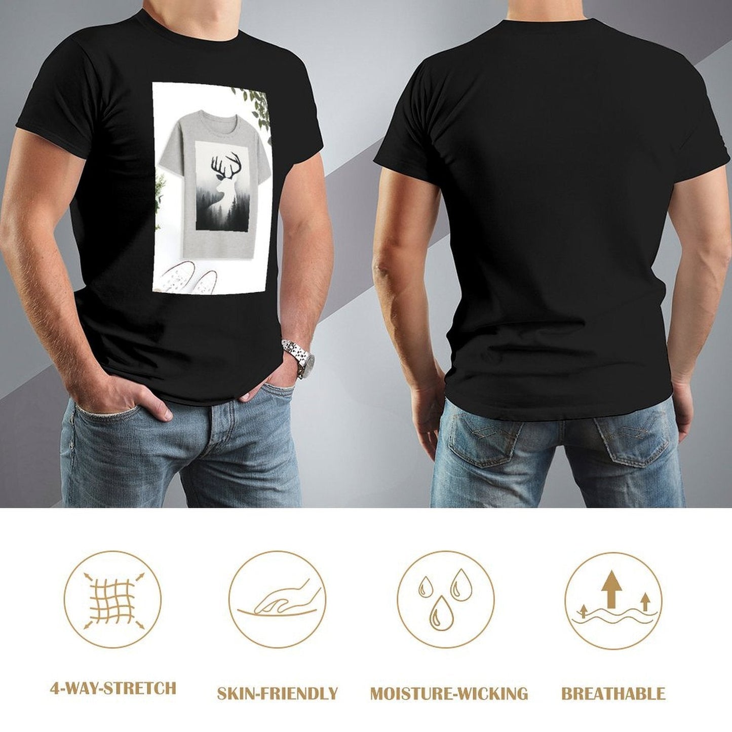 Men's Cotton Short - sleeved T-shirt, Breathable Loose - fitting Casual Summer Top, Suitable for Outdoor Activities and Daily Comfortable Wear,Men's T-shirt100%cottonzxvsgx28n2h0 - TrendyLookz