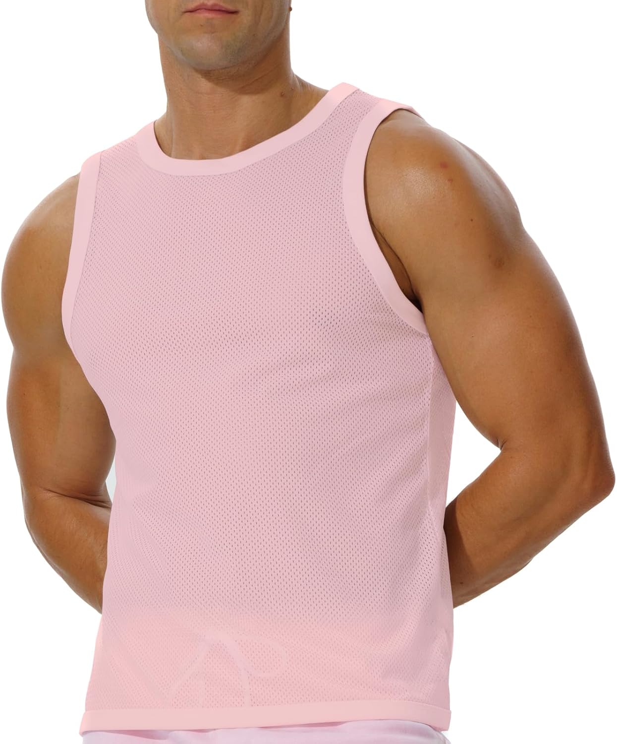 Men's Mesh Workout Tank Top Fitted Sleeveless Shirt for Casual Gym Muscle Training - TrendyLookz