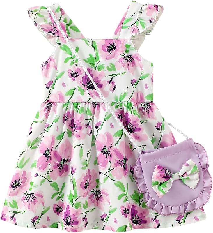 Mioglrie Baby Girl Clothes Newborn Dress Summer Toddler Girls' Clothing Casual Sundress with Cute Bag Infant Outfits - TrendyLookz