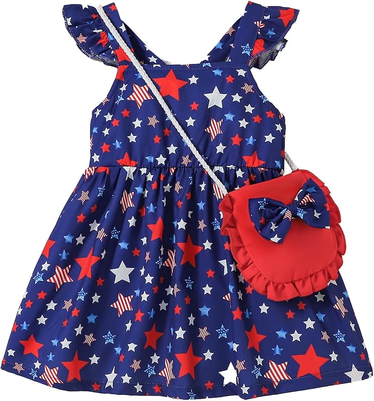 Mioglrie Baby Girl Clothes Newborn Dress Summer Toddler Girls' Clothing Casual Sundress with Cute Bag Infant Outfits - TrendyLookz