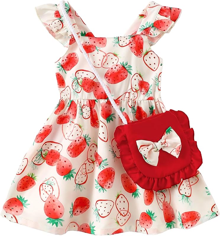 Mioglrie Baby Girl Clothes Newborn Dress Summer Toddler Girls' Clothing Casual Sundress with Cute Bag Infant Outfits - TrendyLookz