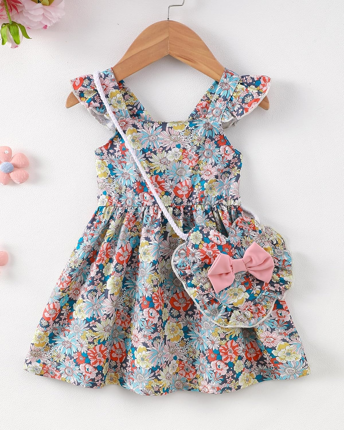 Mioglrie Baby Girl Clothes Newborn Dress Summer Toddler Girls' Clothing Casual Sundress with Cute Bag Infant Outfits - TrendyLookz
