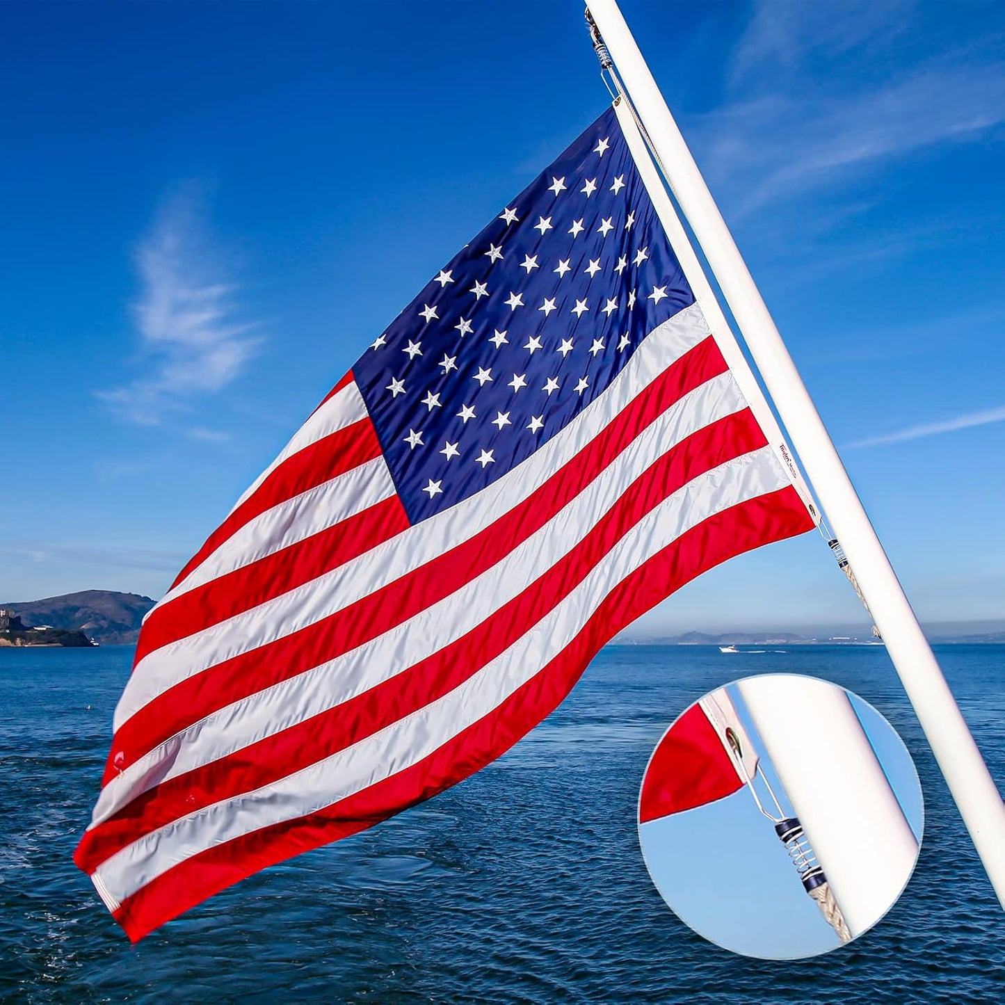 Moxweyeni Boat Flag Clips Stainless Steel Marine Flag Clips for Halyards Outrigger Lines Antennas Stern Lights Flagpole Rope Fishing - TrendyLookz