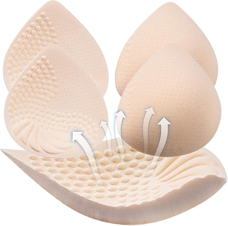PRETTYWELL Bra Pads Inserts, 2 Pairs Latex Bras Inserts for Sports Bras, Bra Cups Inserts for Bikini Tops - TrendyLookz