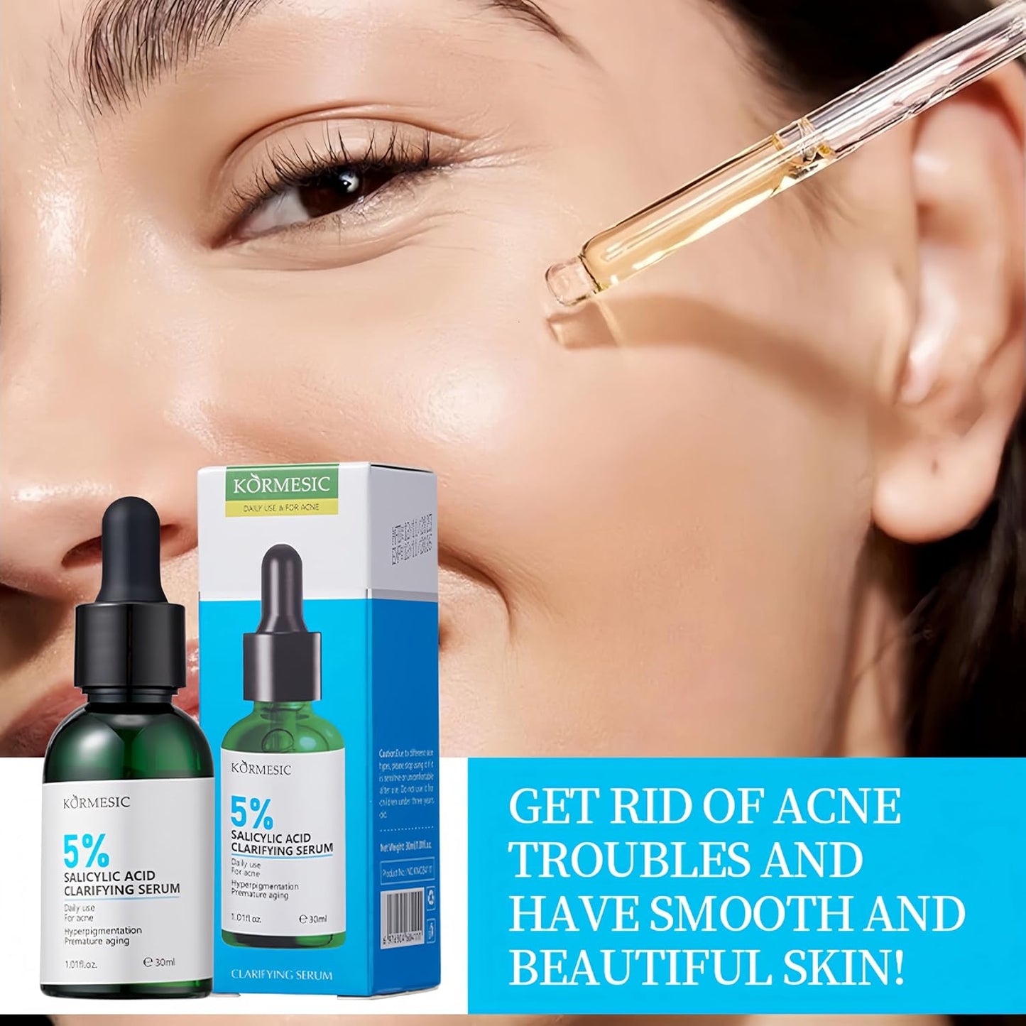 Salicylic Acid Serum 5% Moisturizer Face Serum Clearing Pores, Promotes Exfoliation, and Controls Excess Oil in the Pores 2 - pack 1.01fl.oz. - TrendyLookz