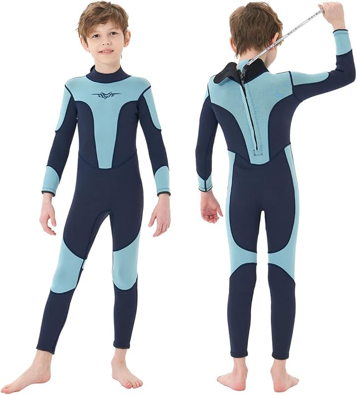 Seaskin Kids Wetsuit for Boys Girls Toddler 3mm Back Zip Thermal Swimsuits - TrendyLookz