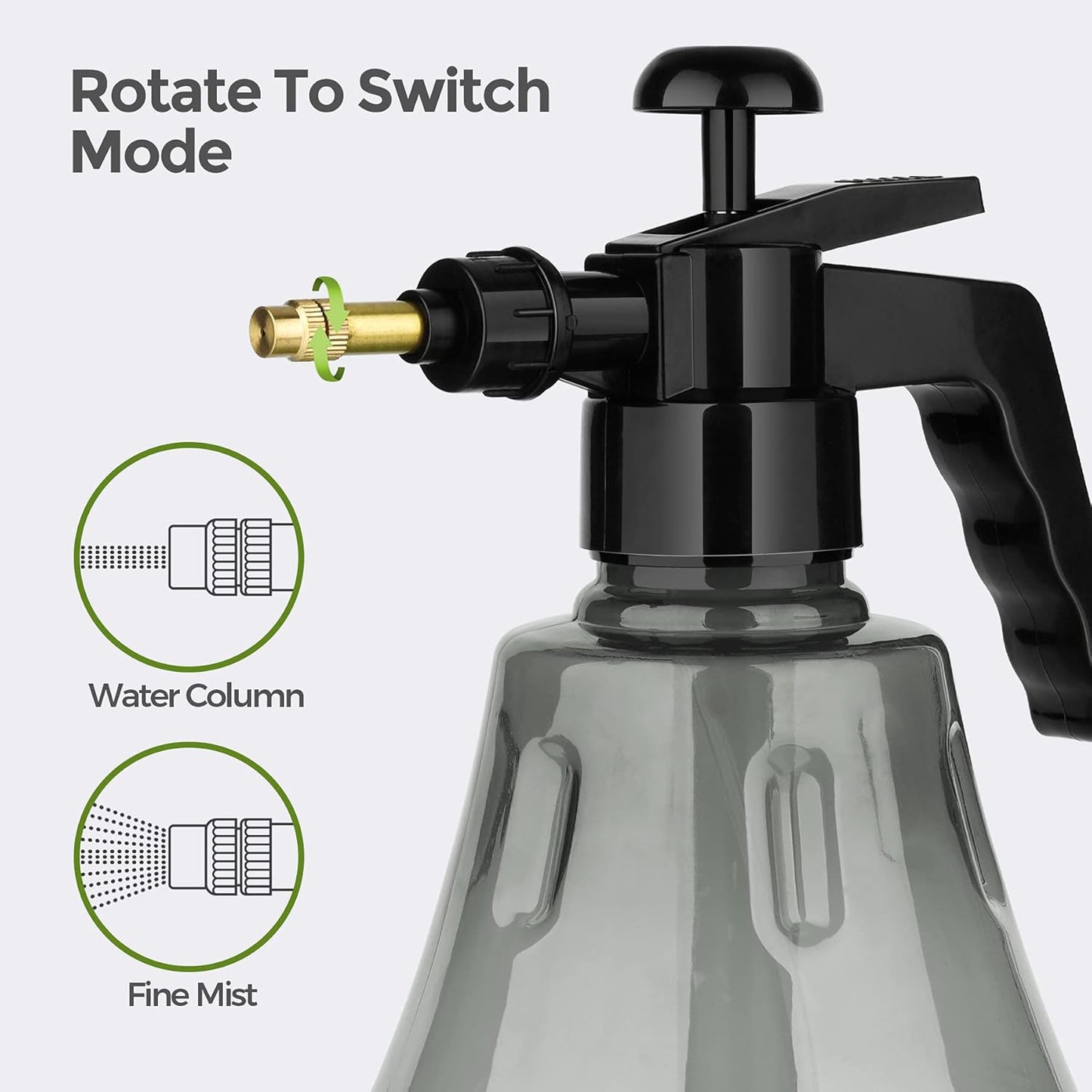 T4U Garden Pump Sprayer, Hand Held Pressure Pump Sprayer with Top Pump, 50 oz Garden Sprayer with Adjustable Nozzle for Indoor Outdoor Gardening and Home Cleaning, 0.4 Gallon, (1.5L), Grey - TrendyLookz