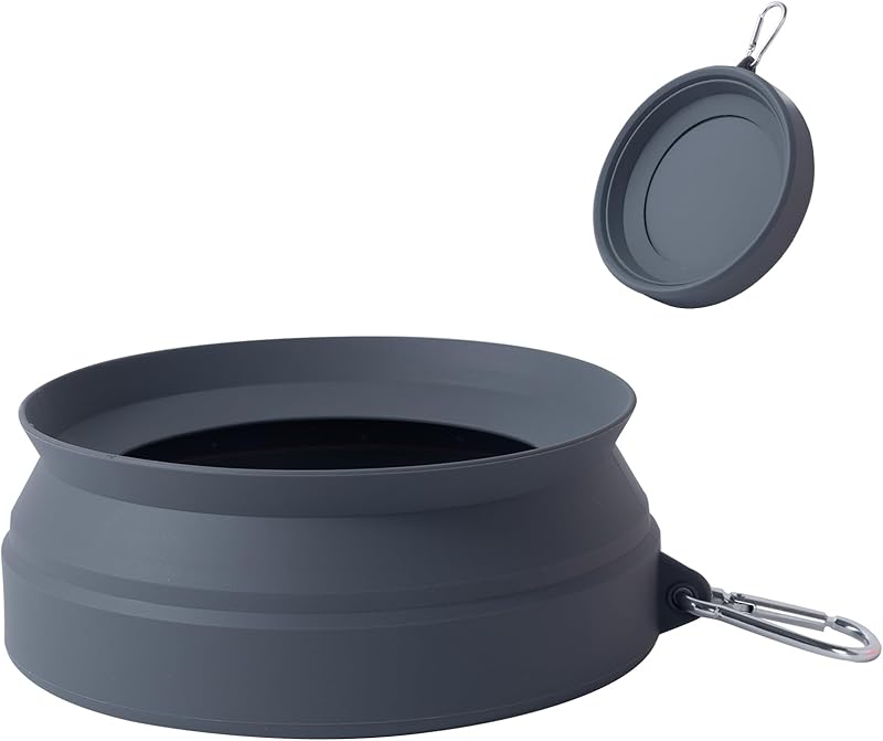 Voiture Pliant Bol en Chat/Chien, Bol en Silicone Pliable, Conception Anti - débordement sur Le Dessus du Bol, Faciles à déplier et Replier,Articles de Voyage pour Chiens et Chat (Couleur Gris Clair) - TrendyLookz