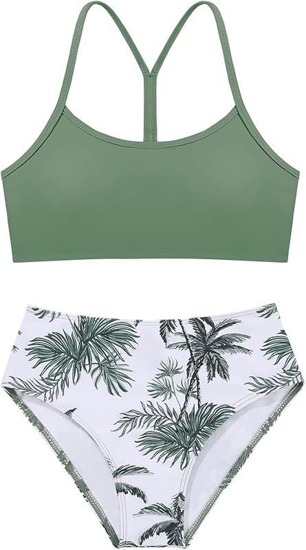 Weixinbuy Girls Swimsuits Bikini Set Kids Bathing Suit Bikini Top Bottom 2Pcs Teen Girls' Swimwear Set - TrendyLookz