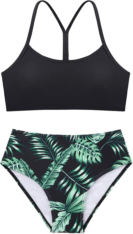 Weixinbuy Girls Swimsuits Bikini Set Kids Bathing Suit Bikini Top Bottom 2Pcs Teen Girls' Swimwear Set - TrendyLookz
