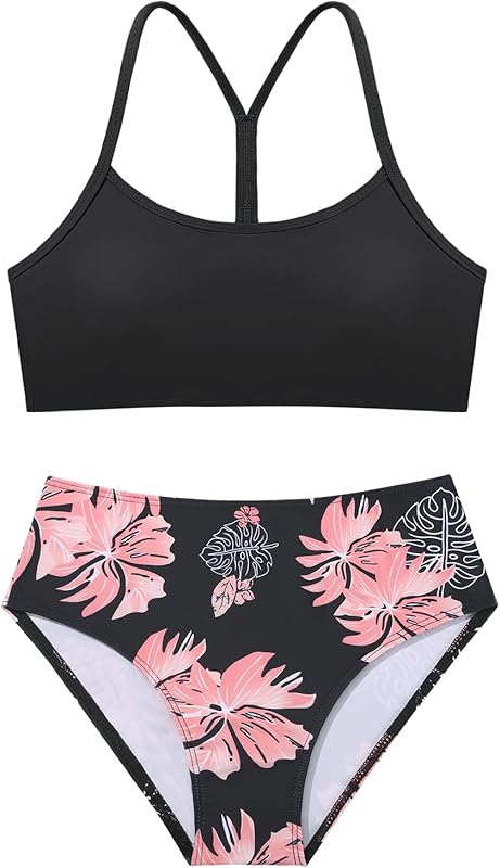 Weixinbuy Girls Swimsuits Bikini Set Kids Bathing Suit Bikini Top Bottom 2Pcs Teen Girls' Swimwear Set - TrendyLookz
