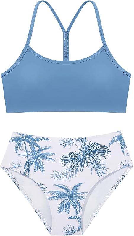 Weixinbuy Girls Swimsuits Bikini Set Kids Bathing Suit Bikini Top Bottom 2Pcs Teen Girls' Swimwear Set - TrendyLookz