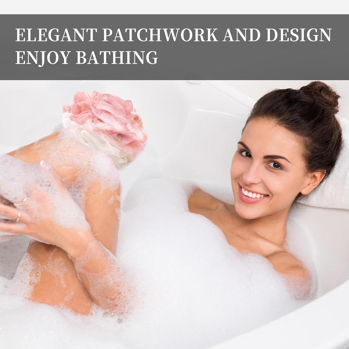 Loofah Bath Sponge Shower Luffas Body Sponge Exfoliating Soft Patchwork Men Women 4 Pack
