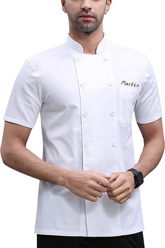 Personalized Chef Jacket Custom Embroidered Chef Coat for Men Women Short Sleeve Uniform Shirt for Restaurant Hotel