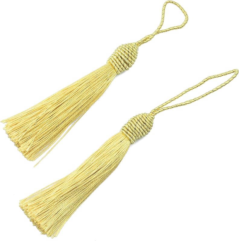 Makhry 20pcs 15.5cm/6 Inch Silky Floss Bookmark Tassels with 2-Inch Cord Loop and Small Chinese Knot for Jewelry Making, Souvenir, Bookmarks, DIY Craft Accessory (Peach Pink)