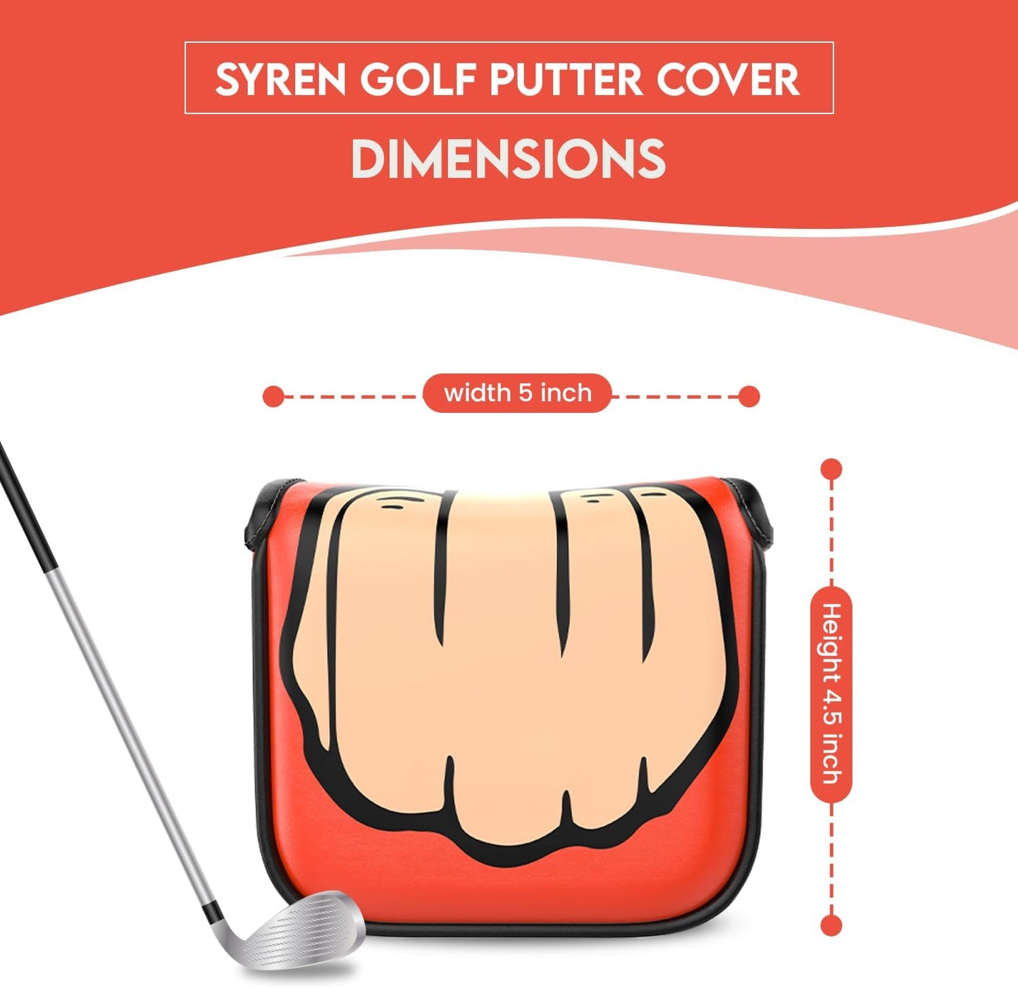 Middle Finger Golf Putter Head Covers - Premium Club Protector with Magnetic Closure | Essential & Funny Golf Accessories for Men