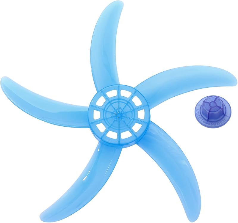 Plastic Fan Blade Replacement for Standing Pedestal Fan Table Fanner General Accessories with Nut Cover Type B 14 Inch