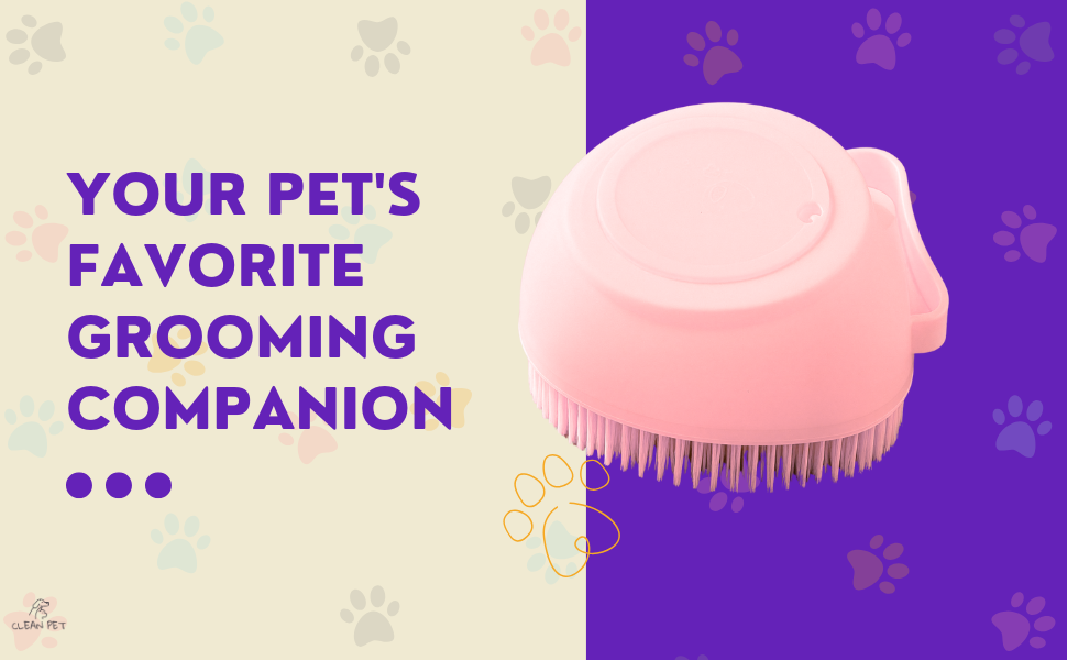 Luxury 2-in-1 Pet Spa Brush - Shampoo Dispensing Silicone Groomer for Dogs & Cats (Pink)