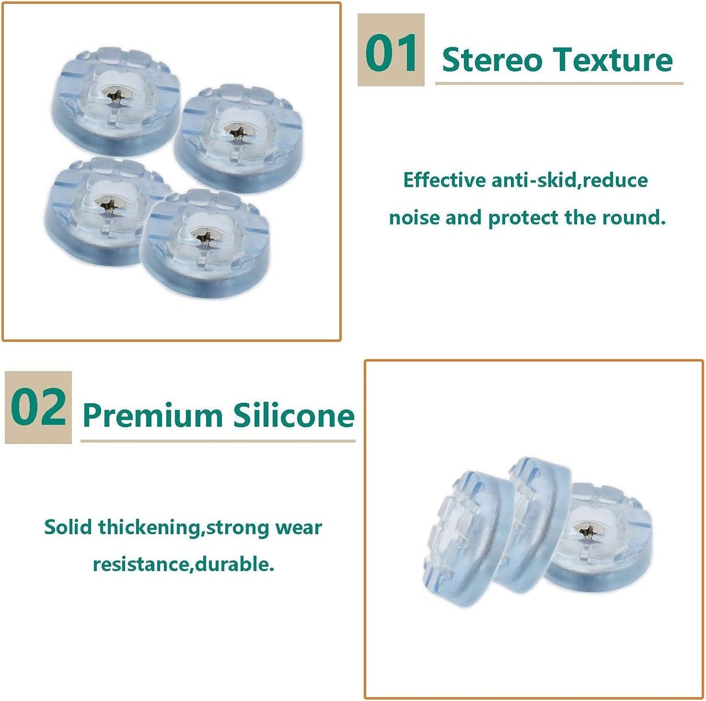 20 PCS Transparent Round Furniture Pads,Non Slip Non Skid Furniture Feet for Table,Desk,Chair,Sofa Leg,Noise Canceling Heavy Duty Furniture Sliders,Furniture Cups to Protect Hardwood Floors (25x7mm)