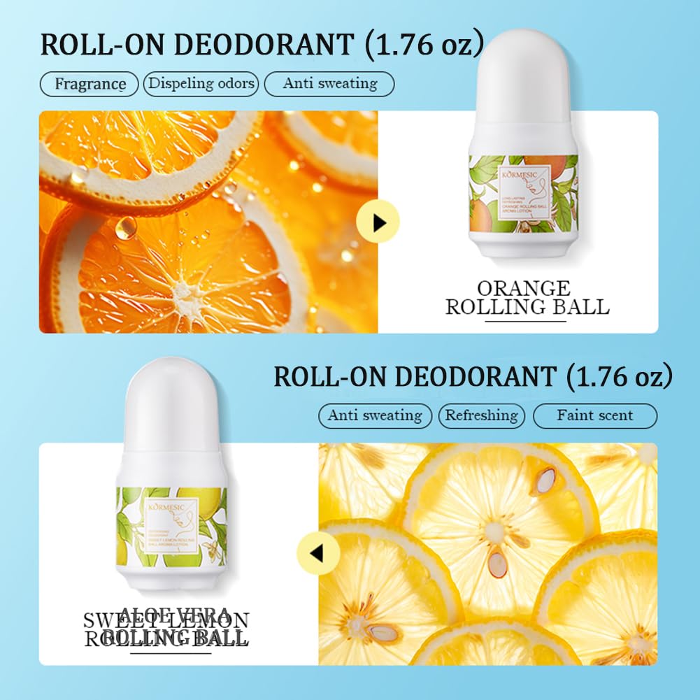 Aluminum Free Deodorant for Women, Mini Travel Size Body Antiperspirant for Women, Aloe Fresh Anti Sweat Roll-On Deodorant - 1.76 Oz