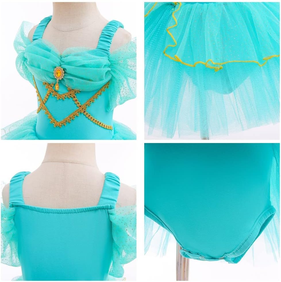 REXREII Toddler Girls Princess Ballerina Tutu Dress Rapunzel Sofia Snow White Frozen Elsa Fancy Dress Up Halloween Costume