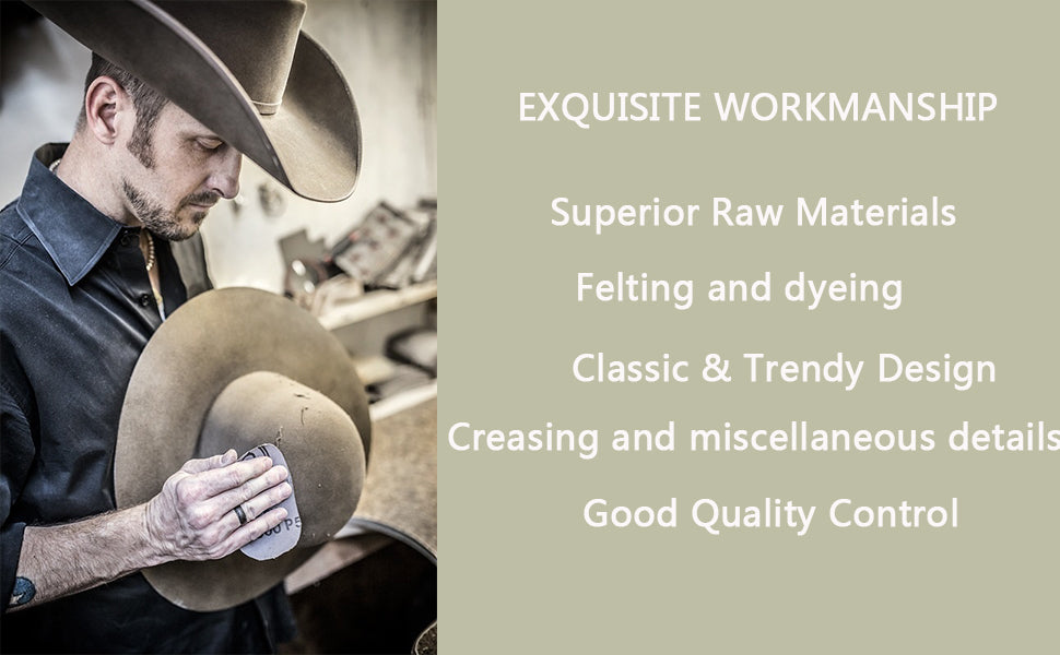 Western Cowboy Hat for Men Women Classic Fedora Hat with Buckle Belt (Size:M-L)