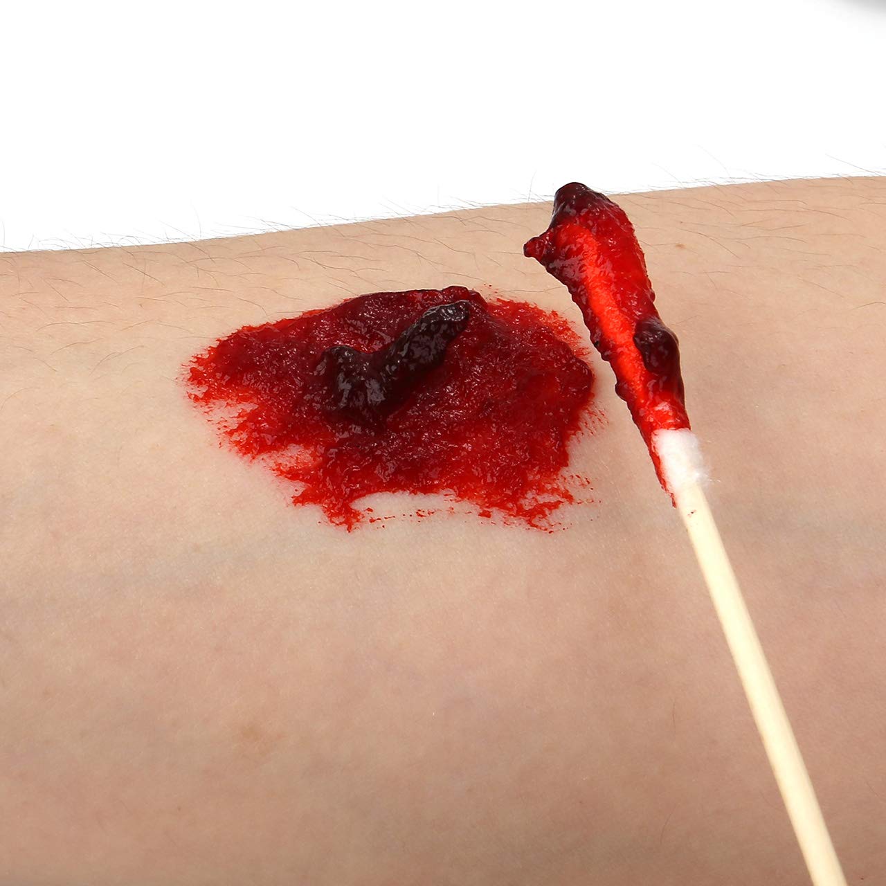 Fake Blood Fake Coagulated Scab Blood Gel (1.06Oz) Halloween Makeup Stage SFX Special Effects Makeup Kit with Stipple Sponge