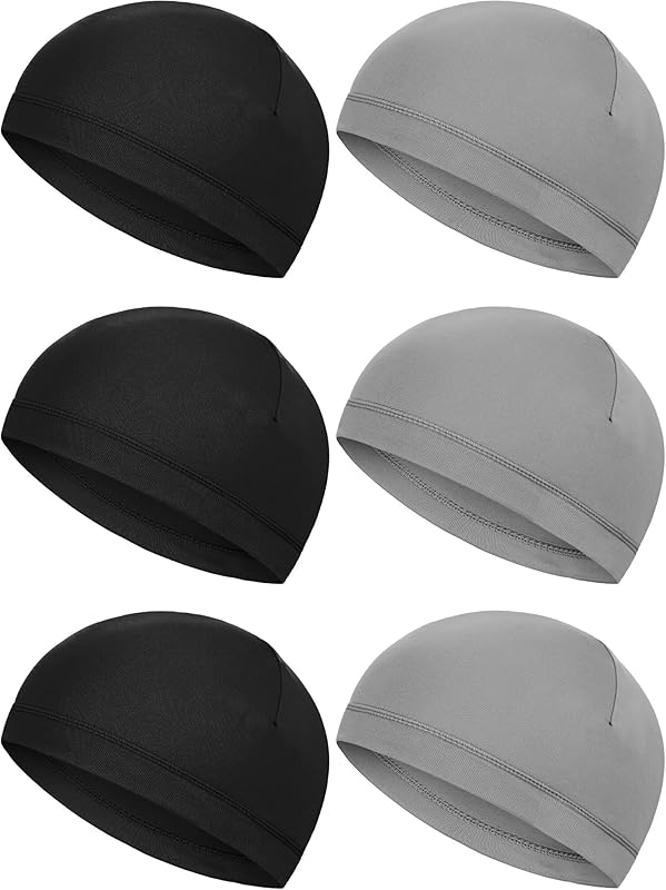 Boao 6 Pieces Cooling Skull Caps Helmet Hard Hat Liner Sweat Wicking Running Beanie Cycling for Men Women