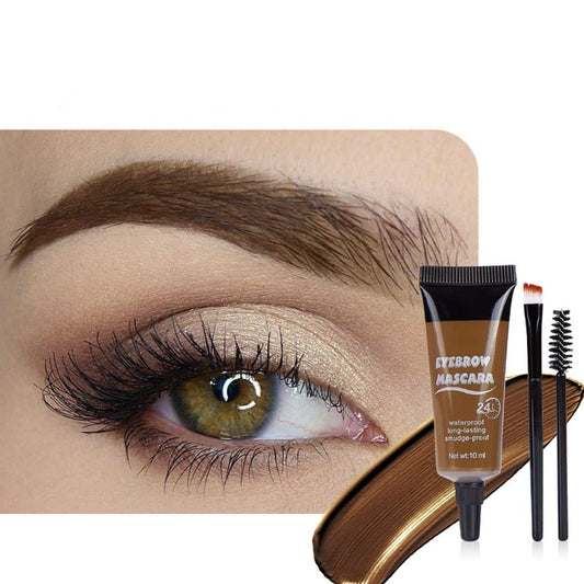 Tinted Thickening Eyebrow Mascara with Two Eyebrow Brushes,Brow Fast Sculpt,Waterproof,Transfer-proof,Eyebrow Tinting Kit- Cruelty Free - Light Medium Brown (1 Pack) (1Pc 01#Brown)