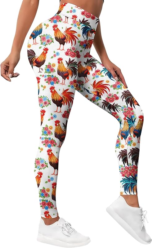 Leggings for Women Workout Funny Printed Gym Athletic Womens Yoga Pants Camo Print Legging Camouflage Floral Tropical Pants