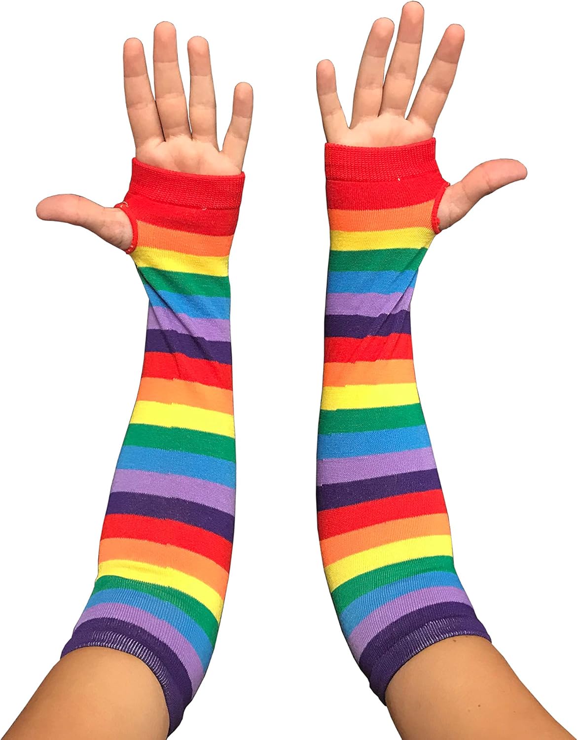 Rainbow Pride Fingerless Elbow Length Gloves