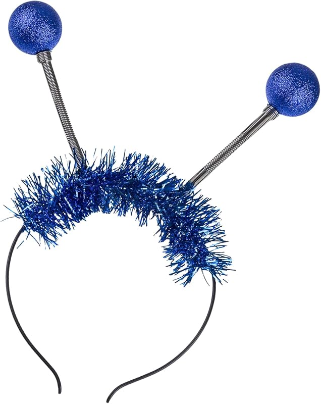 Blue Themed Light Up Alien Headband With Replaceable Battery Hair Decoration Headwear Great For Birthdays Party