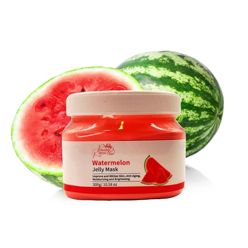 Princess Pippa's Place Watermelon Jelly Mask Powder - Jelly Face Mask Peel Off- Hydrating, Moisturizing, Anti-Aging Jelly Mask for Face Glowing and Radiant Skin- 300G/10.58 Oz, Red