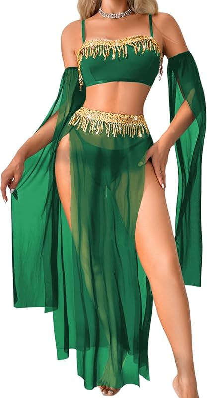 Exotic Wear Dancer Outfits,High Slit Skirt Sexy Lingerie For Women,Belly Dance Costume Cosplay Festival