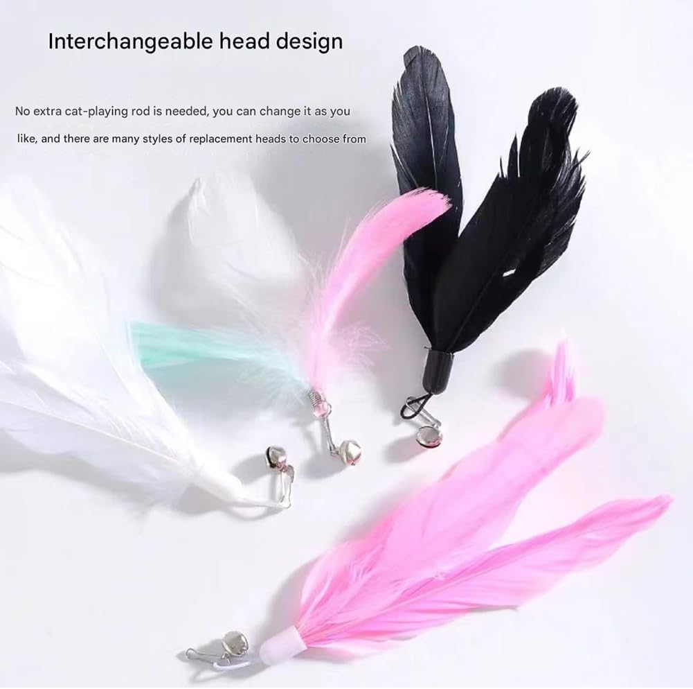 Puff Pet MeowMastery Toy, MeowMastery Cat Toy, Meow Mastery Teaser Wand - with 4 Types of Replacement Feathers, Interactive Cat Teaser, Exercise and Entertainment for Active Felines (Pink)