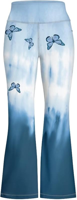 Girls' Athletic Leggings Bell Bottoms Kids Dance Running Yoga Pants High Waisted Workout Active Dance Tights