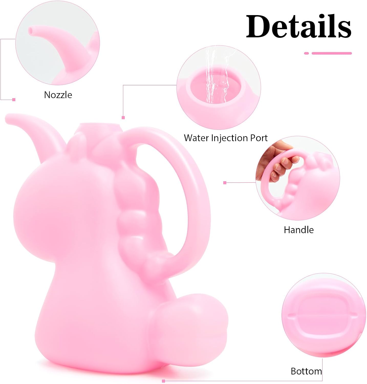 XXXFLOWER Unicorns Indoor Watering Can, 1 L Cute Animal Water Cans, Novelty Unicorns Shape Watering Pot for Office House Indoor Garden（Pink）