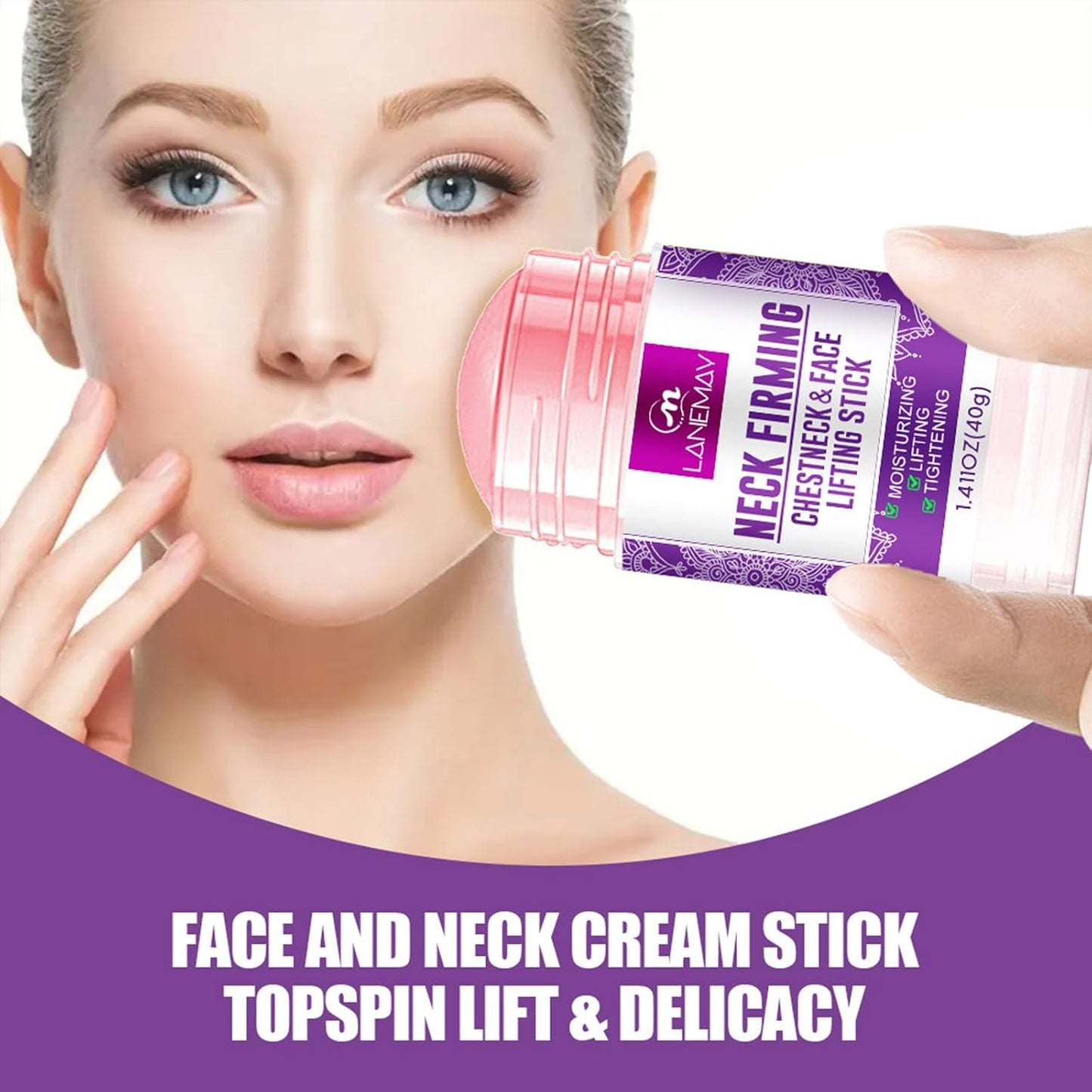 Retinol Firming Tightening Cream Stick for Neck and Face, Retinol Cream for Anti Wrinkles, Retinols Stick with Collagen, Aloe Vera, Avocado & Rosemary, Anti-Aging Neck Cream & Face Moisturizer