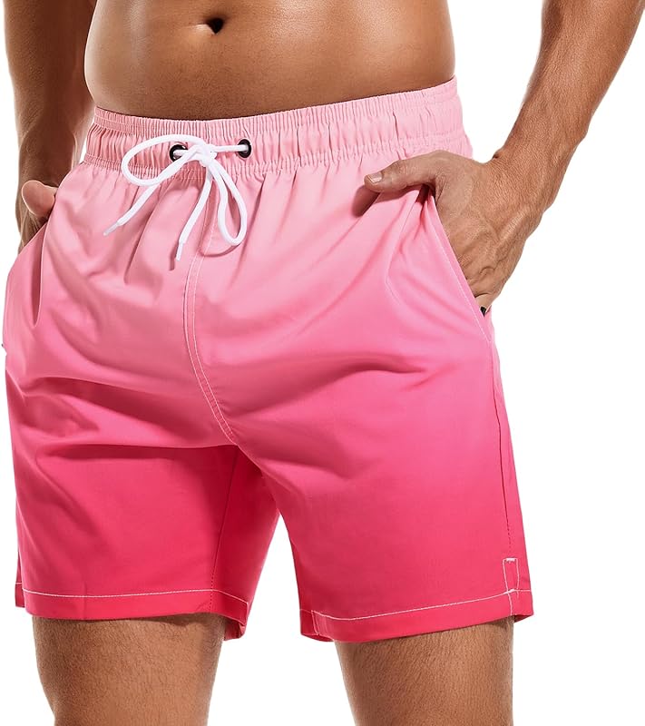 SILKWORLD Men's Swim Trunks Quick Dry Beach Shorts with Pockets