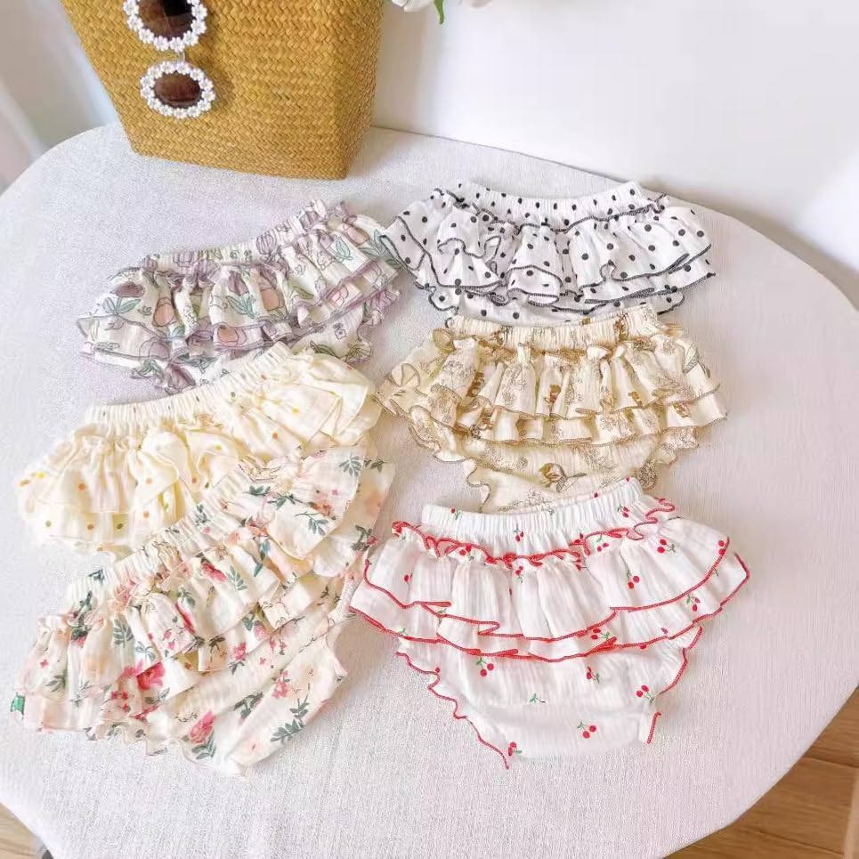 Enfants Chéris Baby Ruffle Bloomers 100% Cotton Muslin Diaper Covers for Girls 6 Months - 3 Years